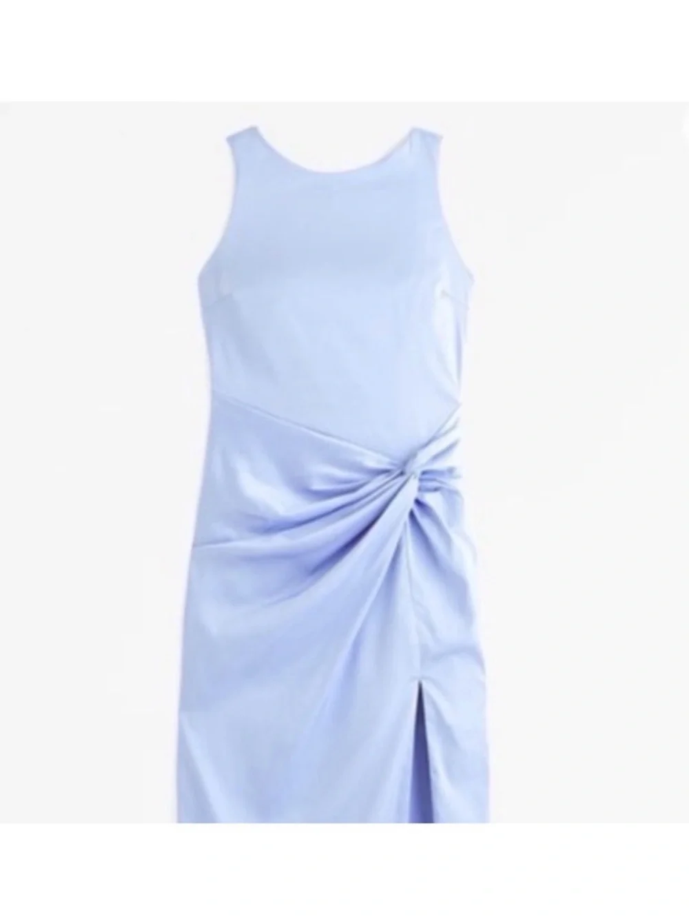 NWT Abercrombie Light Blue Satin Draped Maxi Skirt Dress
